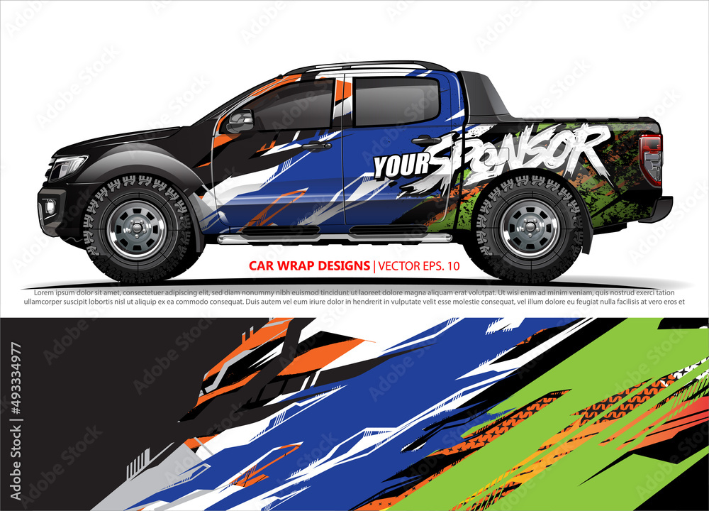 truck graphics. modern camouflage design for vehicle vinyl wrap 
