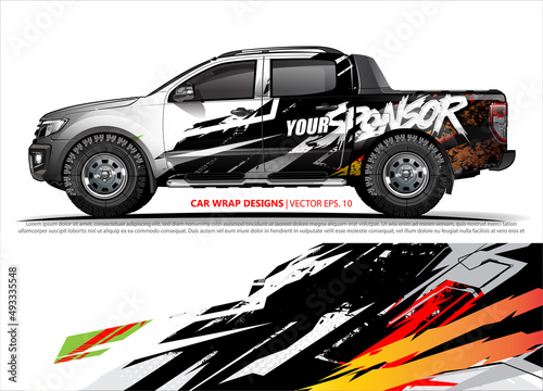 truck graphics. modern camouflage design for vehicle vinyl wrap  