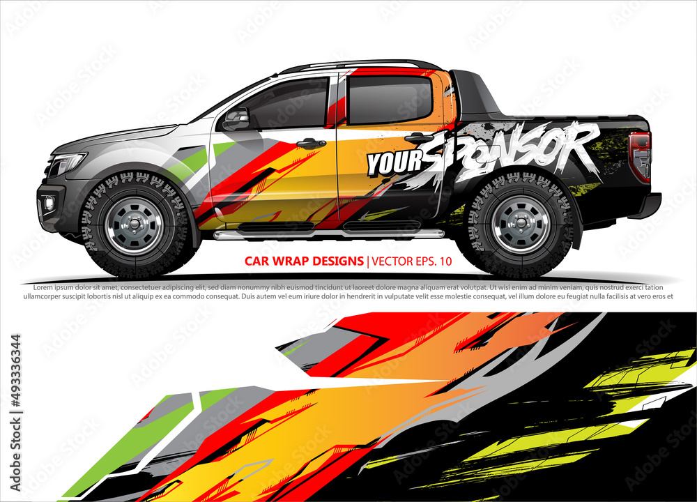 truck graphics. modern camouflage design for vehicle vinyl wrap 
