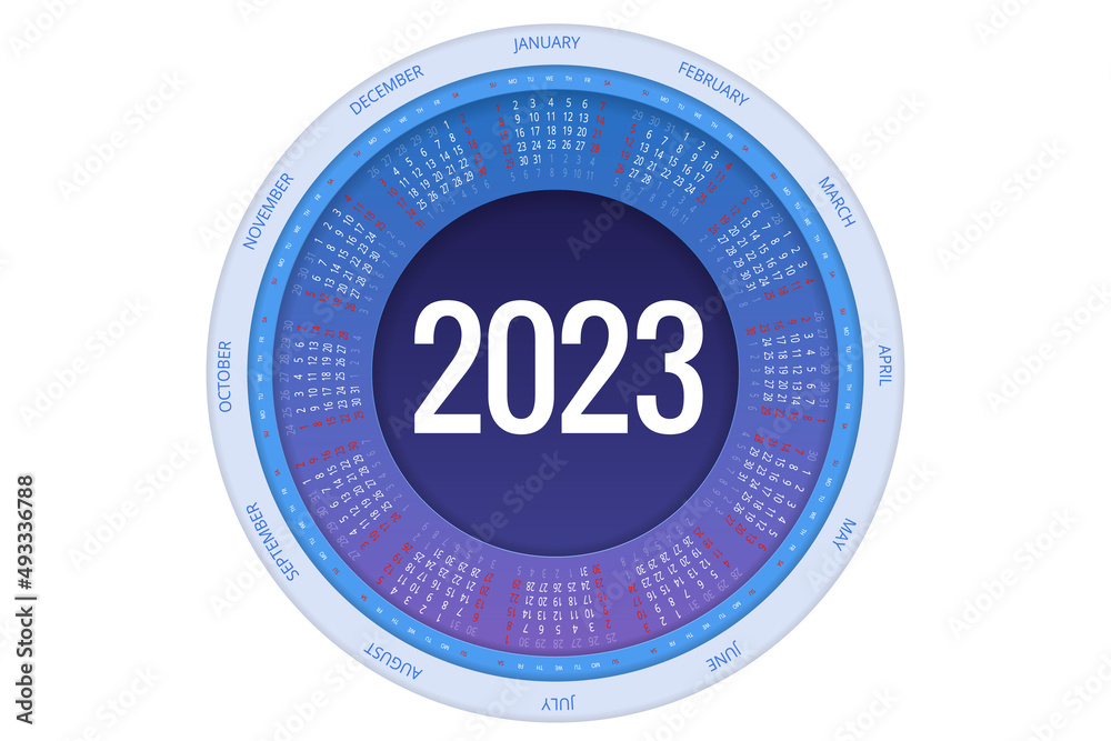 Round Calendar Planner For 2023 Calendar Template For 2022 Stationery