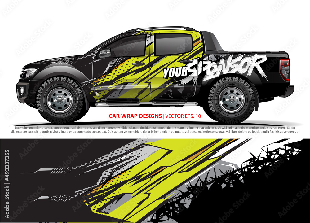 truck graphics. modern camouflage design for vehicle vinyl wrap 