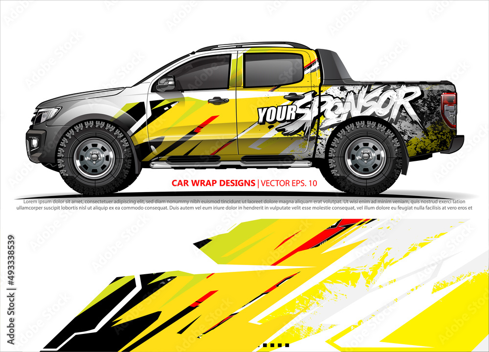 Race car wrap design vector for vehicle vinyl sticker and automotive decal livery
