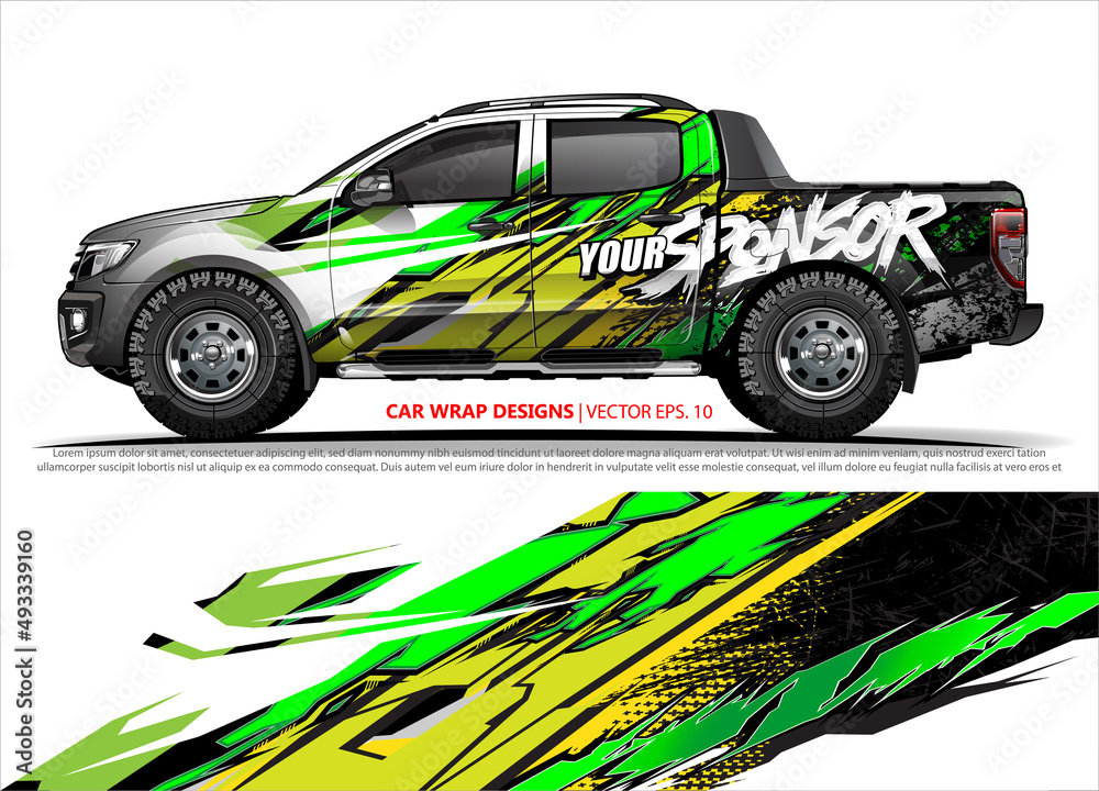 Race car wrap design vector for vehicle vinyl sticker and automotive decal livery
