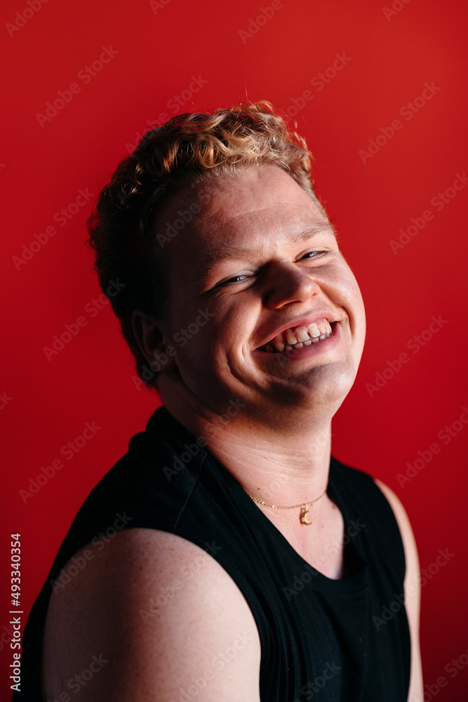 Portrait of a smiling queer man Portrait of a smiling queer man