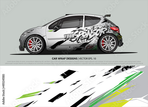 Race car wrap design vector for vehicle vinyl sticker and automotive decal livery