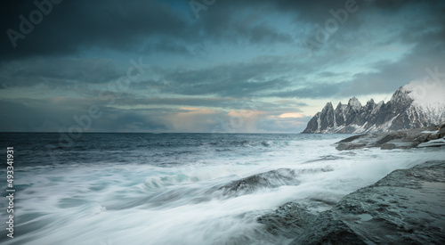 Tungeneset at sunset. Senja. Norway photo