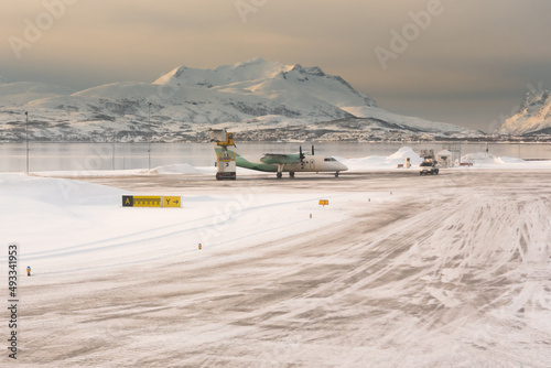 Iced Tarmac at Tromso Airport.  Norway