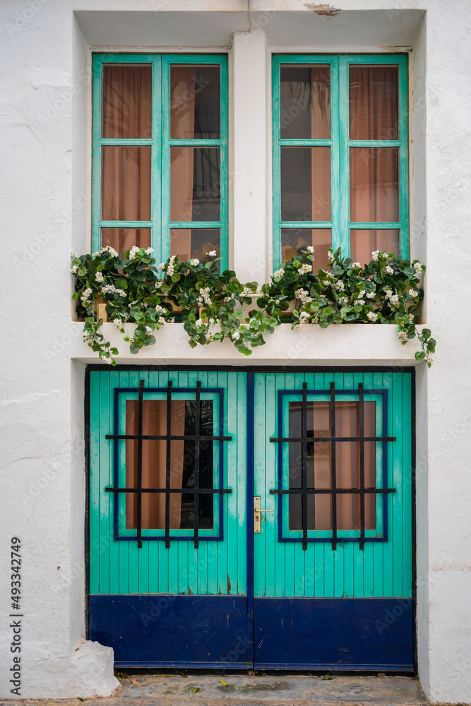 Door And Windows On The Streets Of Ibiza Town. Door And Windows On The Streets Of Ibiza Town.