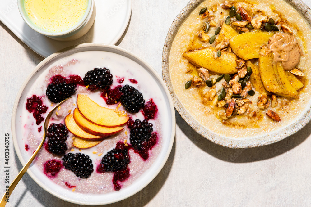 Quinoa breakfast food bowl with fruit Quinoa breakfast food bowl with fruit