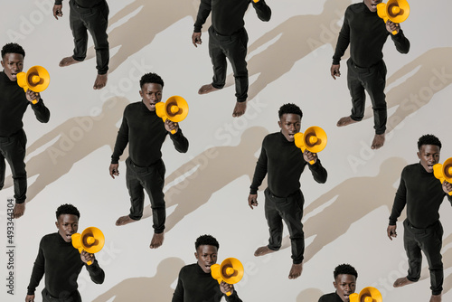 people with a megaphone