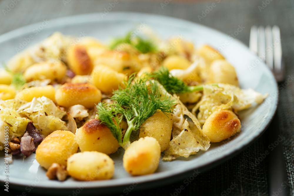 Gnocchi with Savoy Cabbage, Walnuts and Fennel Seeds Gnocchi with Savoy Cabbage, Walnuts and Fennel Seeds