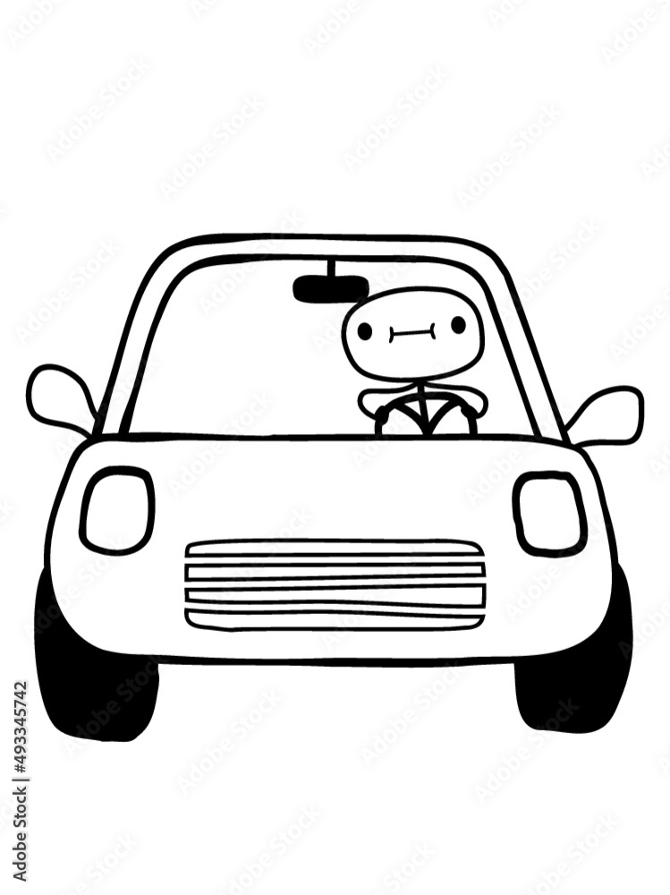 Obraz premium Auto Fahrer Comic