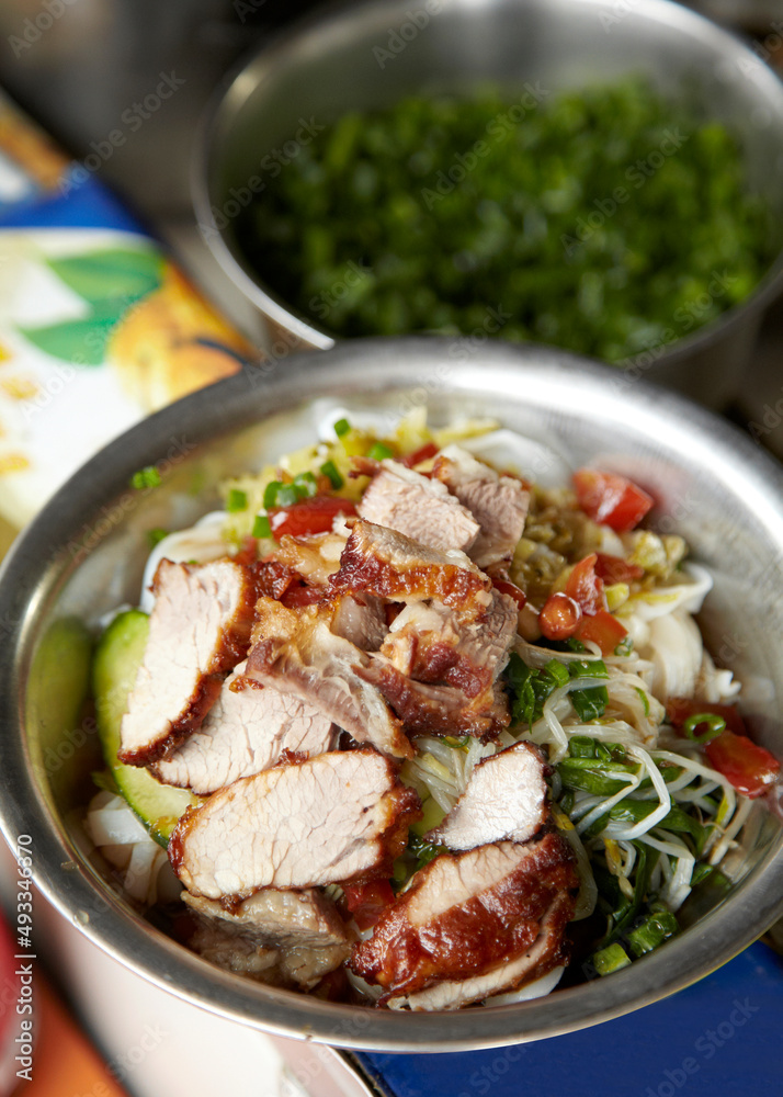 Traditional Chinese Roast pork rice noodle Traditional Chinese Roast pork rice noodle