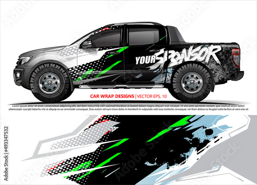 Race car wrap design vector for vehicle vinyl sticker and automotive decal livery
