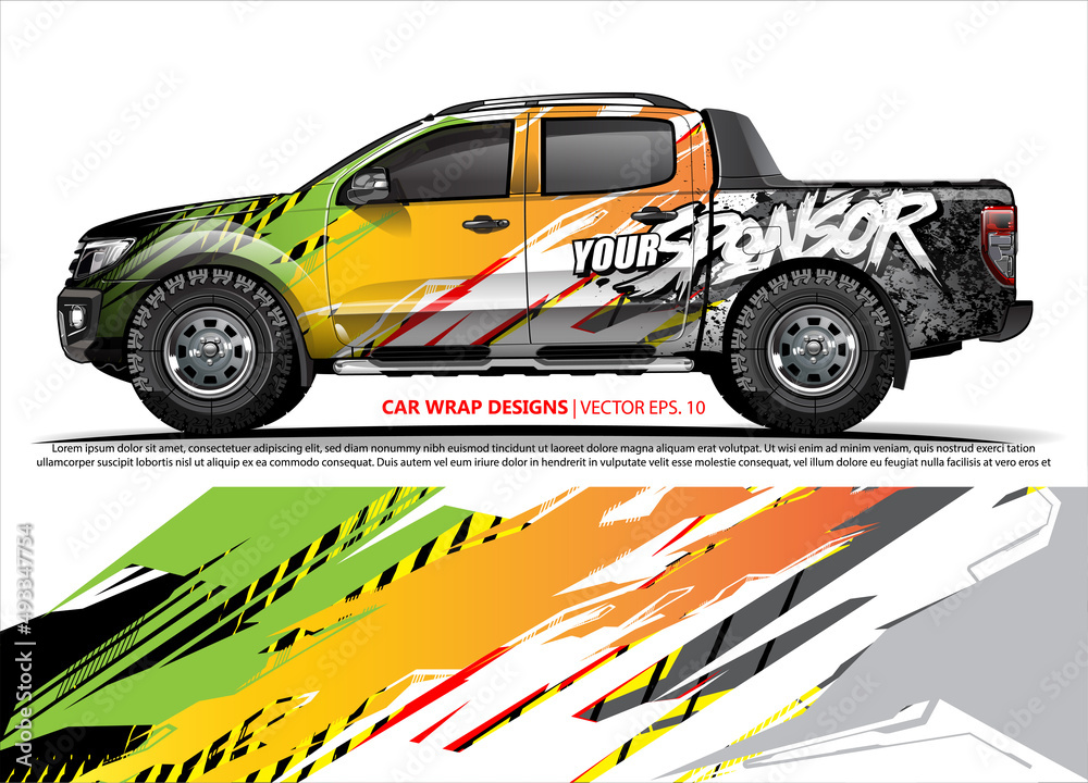 truck graphics. modern camouflage design for vehicle vinyl wrap 
