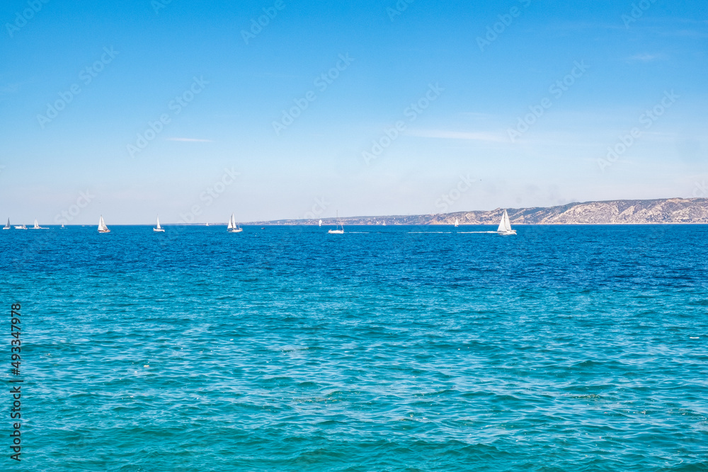 Blue sky and sea in Marseilles