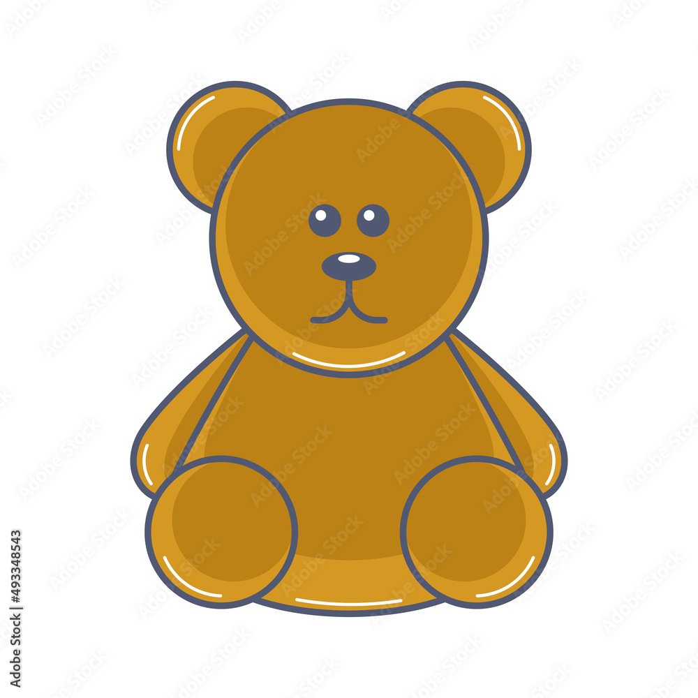 Obraz premium Isolated colored teddy bear toy icon flat design Vector