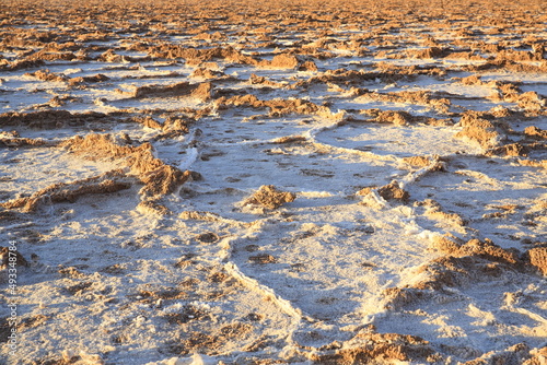 Sunset over the salt flats of Badwater Basin in Death Valley National Park, California-USA