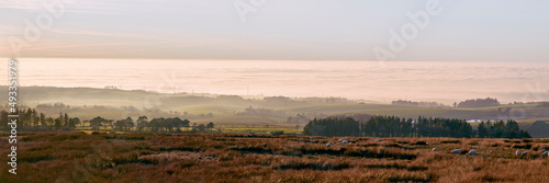 View above a cloud inversion covering Lancaster in fog.