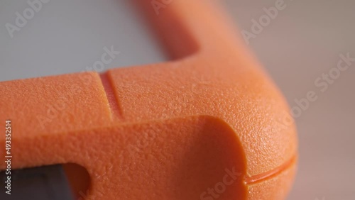 External Hard Drive with Blinking White Light, Orange Protective Cover