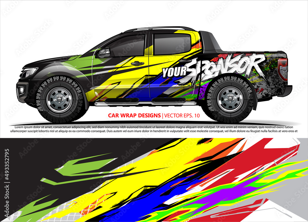 truck graphics. modern camouflage design for vehicle vinyl wrap 
