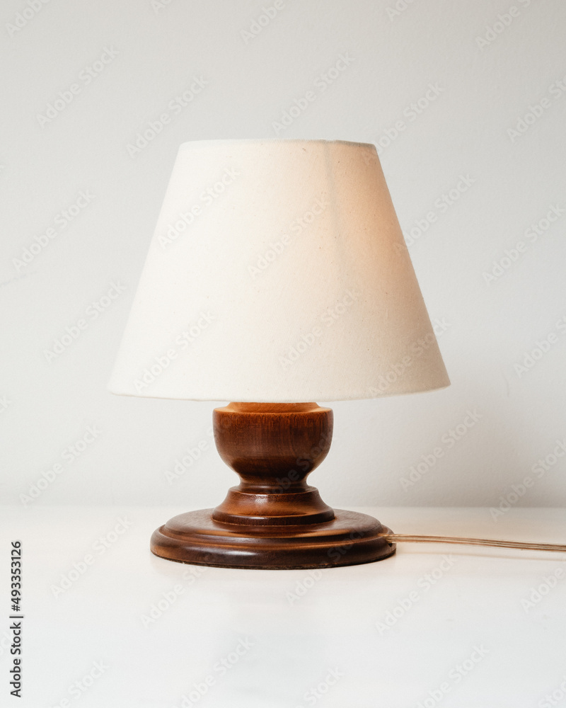Wooden lampshade on white background Wooden lampshade on white background