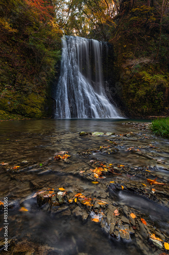 Yomogi Fudo Waterfall In Autumn photo