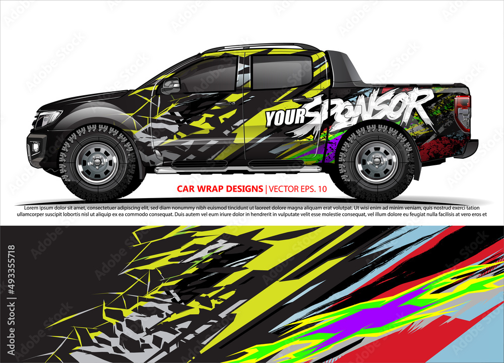 truck graphics. modern camouflage design for vehicle vinyl wrap 
