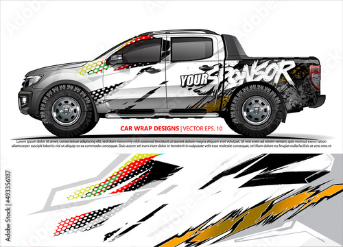 truck graphics. modern camouflage design for vehicle vinyl wrap  