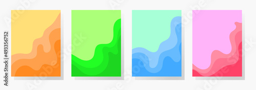 abstract wave dual tone color magazine flyer banner template