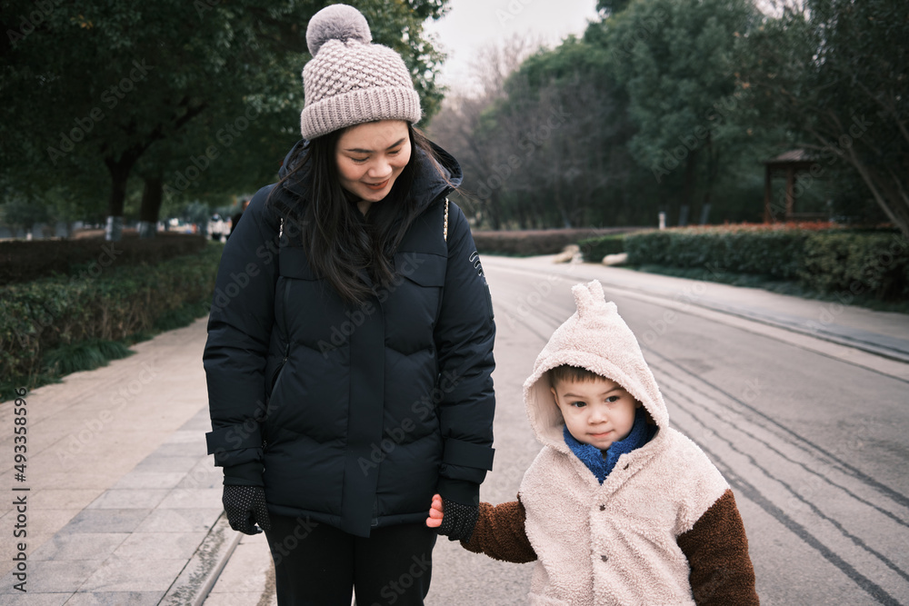 Happy Portrait Of Chinese Mother And Son. Happy Portrait Of Chinese Mother And Son.