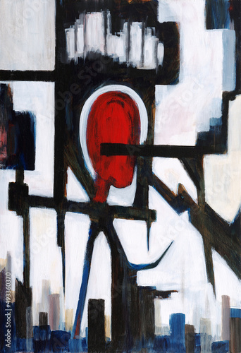 An abstract painting on the theme of pain.