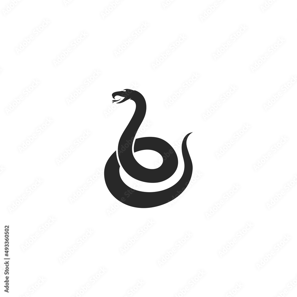 Fototapeta premium python snake logo vector icon illustration