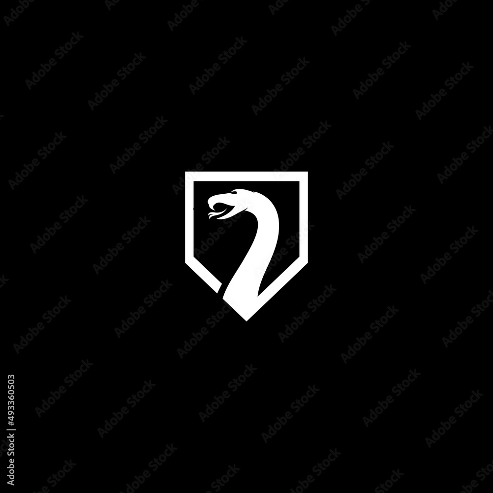 set of snake head logo with shield vector icon illustration set of snake head logo with shield vector icon illustration