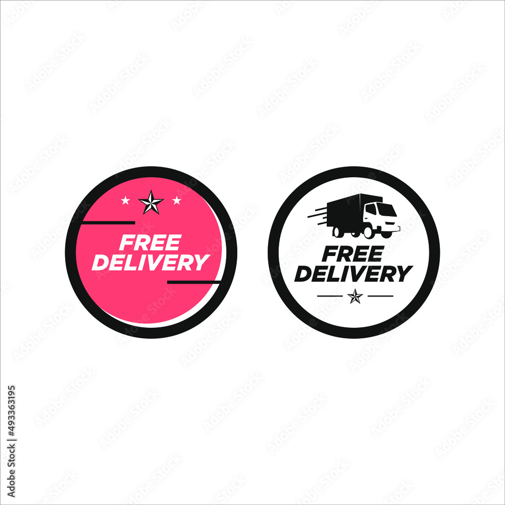 Two free delivery circle stamp or label template Two free delivery circle stamp or label template