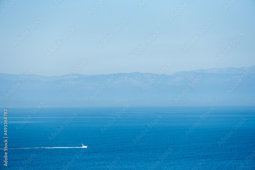 Single Boat Crossing Santa Barbara Channel