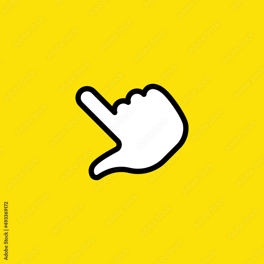 Hand click icon. Clicking symbol. Finger pointer vector design. Hand click icon. Clicking symbol. Finger pointer vector design.