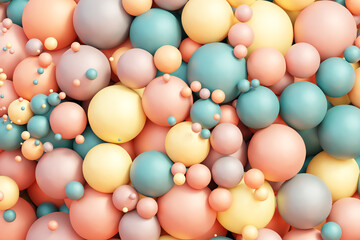 Geometric shapes: Pastel spheres abstract background