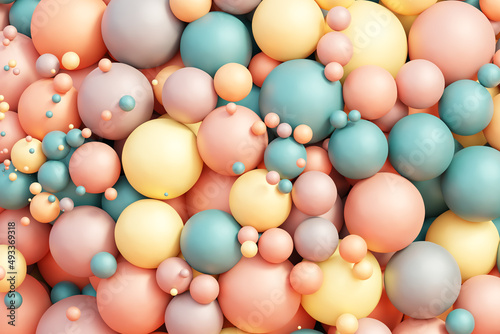 Geometric shapes: Pastel spheres abstract background photo