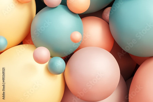 Geometric shapes: Pastel spheres abstract background photo