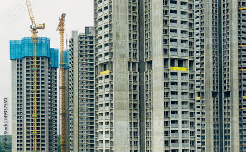 Commercial residential buildings under construction