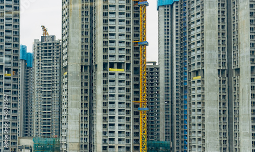 Commercial residential buildings under construction
