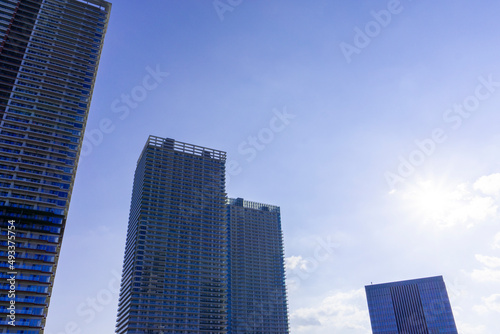 Landscape photograph looking up at a high-rise apartment_c_04
