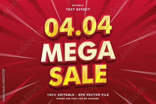 04.04 Mega Sale 3d promotion editable text effect