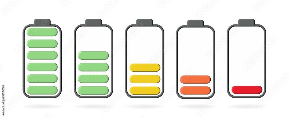 Battery levels set. Vector illustration. Battery Battery levels set. Vector illustration. Battery