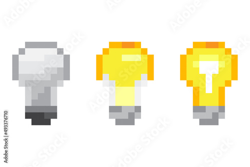 resterende Tag fat Station Pixel light bulb in pixel art style. Creative design. Electric power.  Business solution concept. Vector illustration. stock image. Stock Vector |  Adobe Stock