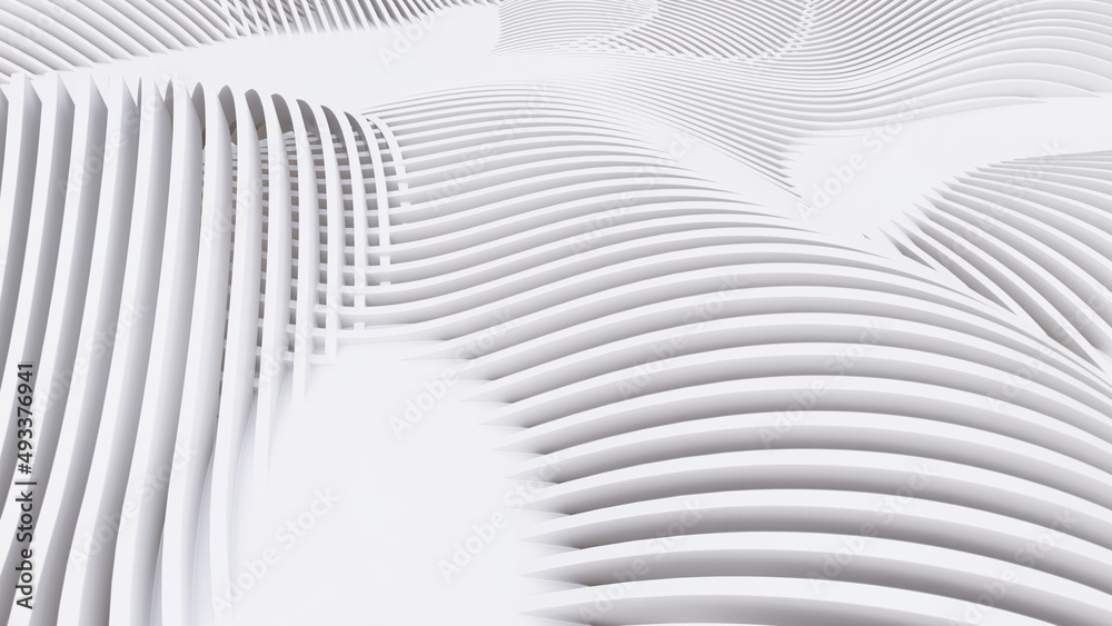 Abstract Curved Shapes. White Circular Background. Abstract Curved Shapes. White Circular Background.