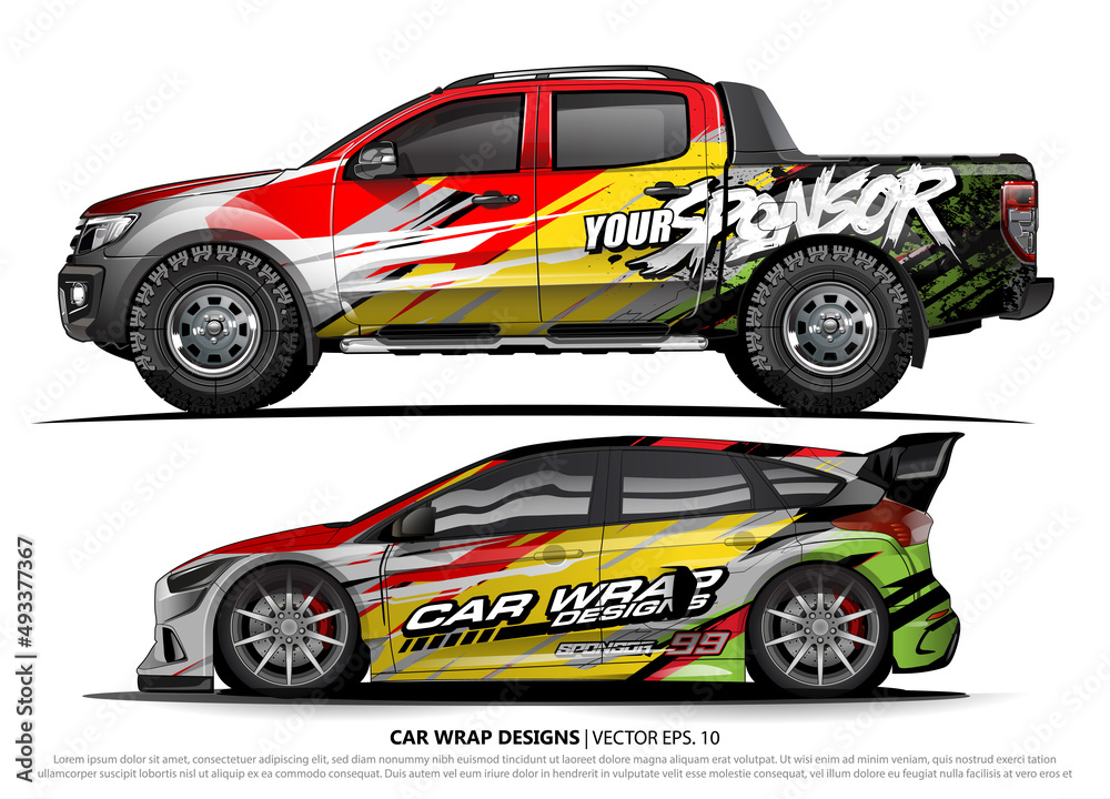 car livery Graphic vector. abstract racing shape design for vehicle vinyl wrap background 

