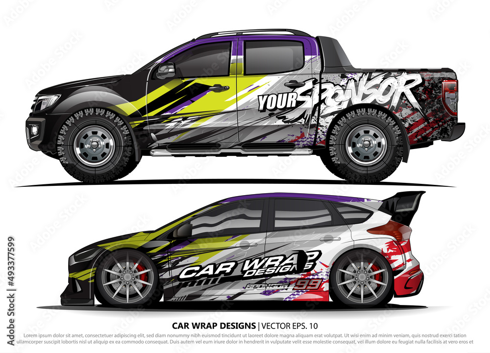 car livery Graphic vector. abstract racing shape design for vehicle vinyl wrap background
car livery Graphic vector. abstract racing shape design for vehicle vinyl wrap background