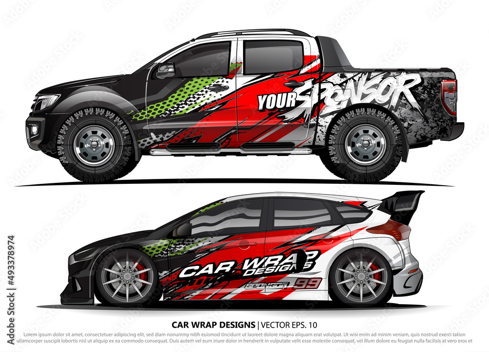 car livery Graphic vector. abstract racing shape design for vehicle vinyl wrap background
car livery Graphic vector. abstract racing shape design for vehicle vinyl wrap background